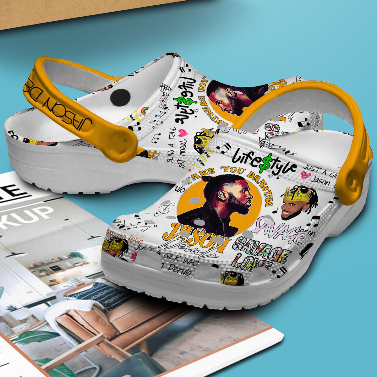 Merchidea Jason Derulo Music Crocs Crocband Clogs Shoes Comfortable For Men Women and Kids