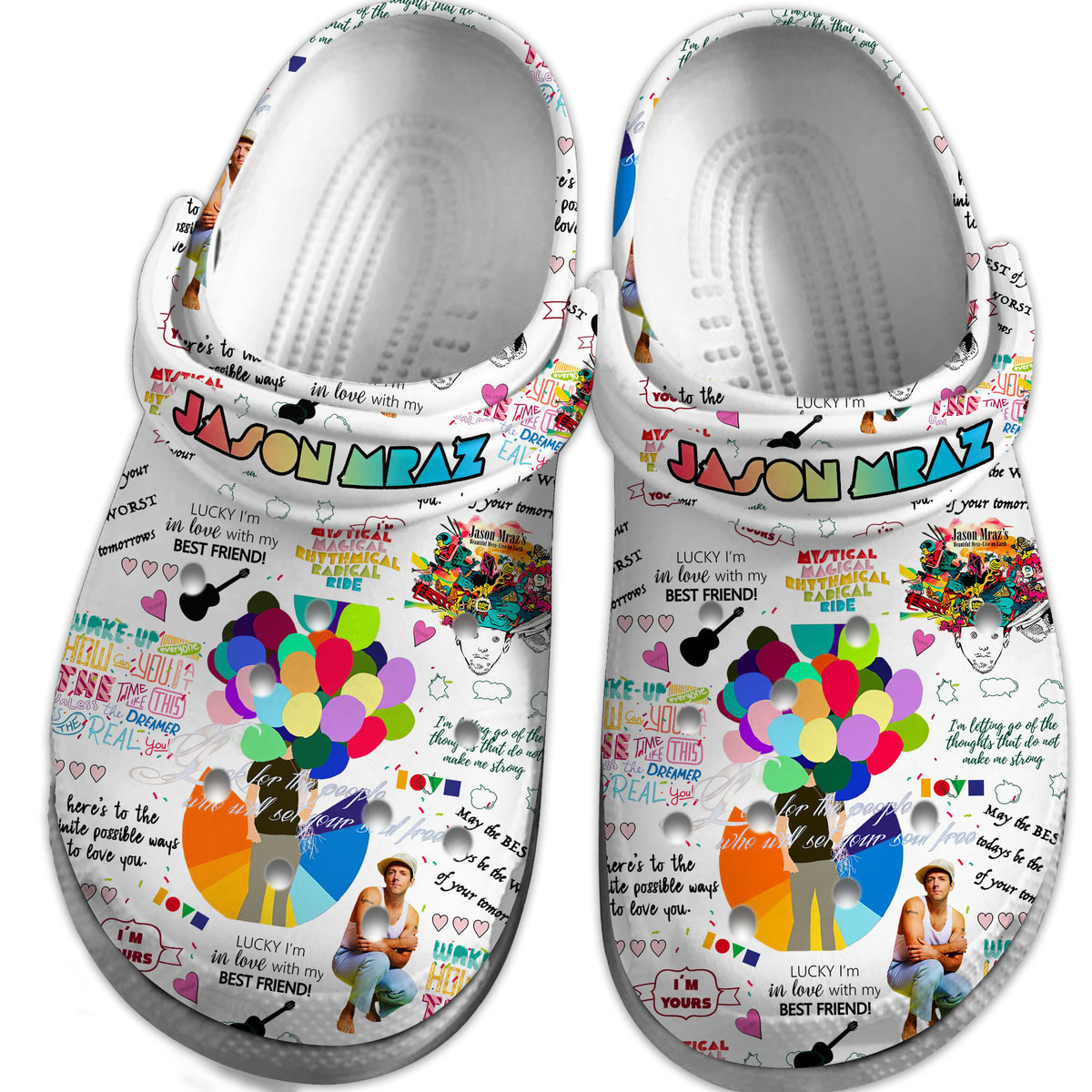 Merchidea Jason Mraz Music Crocs Crocband Clogs Shoes Comfortable For Men Women and Kids