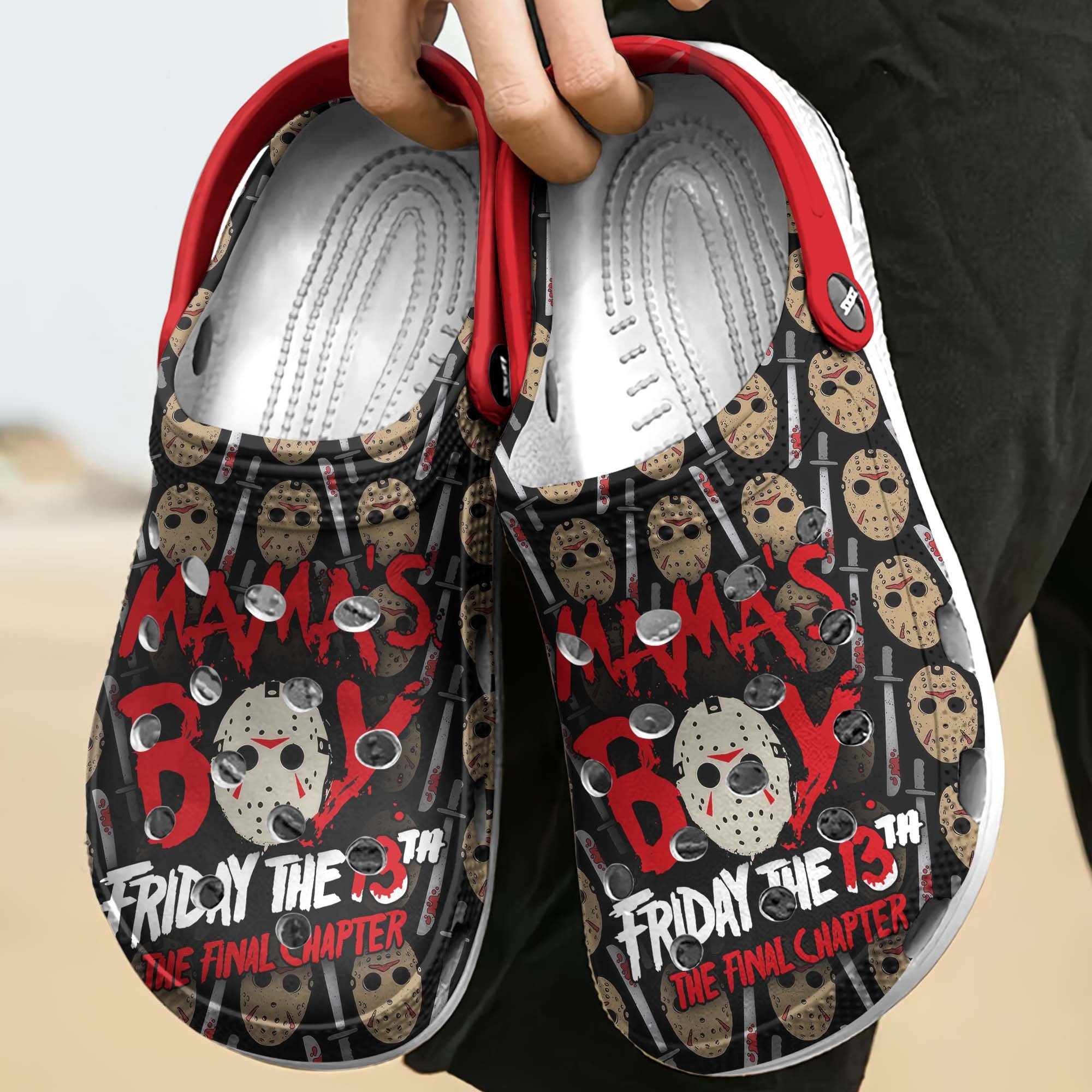 Merchidea Jason Voorhees Horror Movie Crocs Crocband Clogs Shoes Comfortable For Men Women and Kids