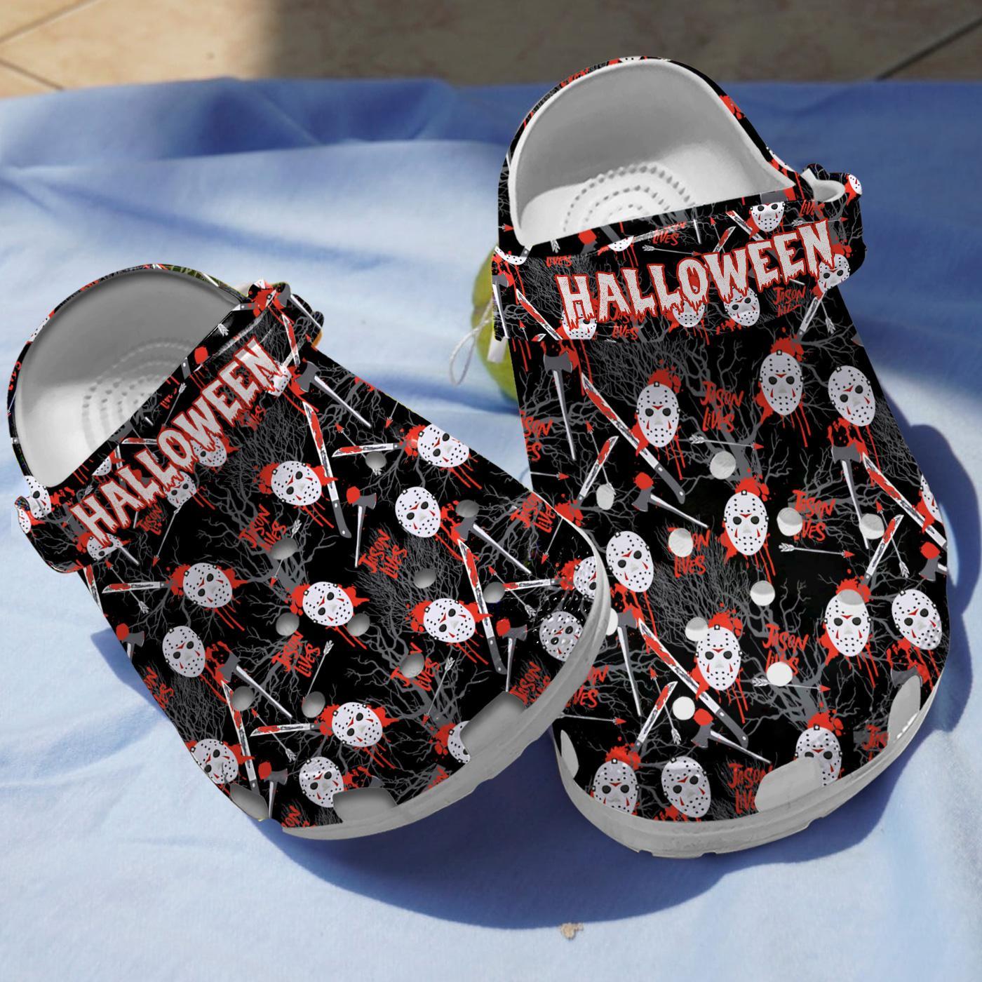 Merchidea Jason Voorhees Horror Movie Crocs Crocband Clogs Shoes Comfortable For Men Women and Kids