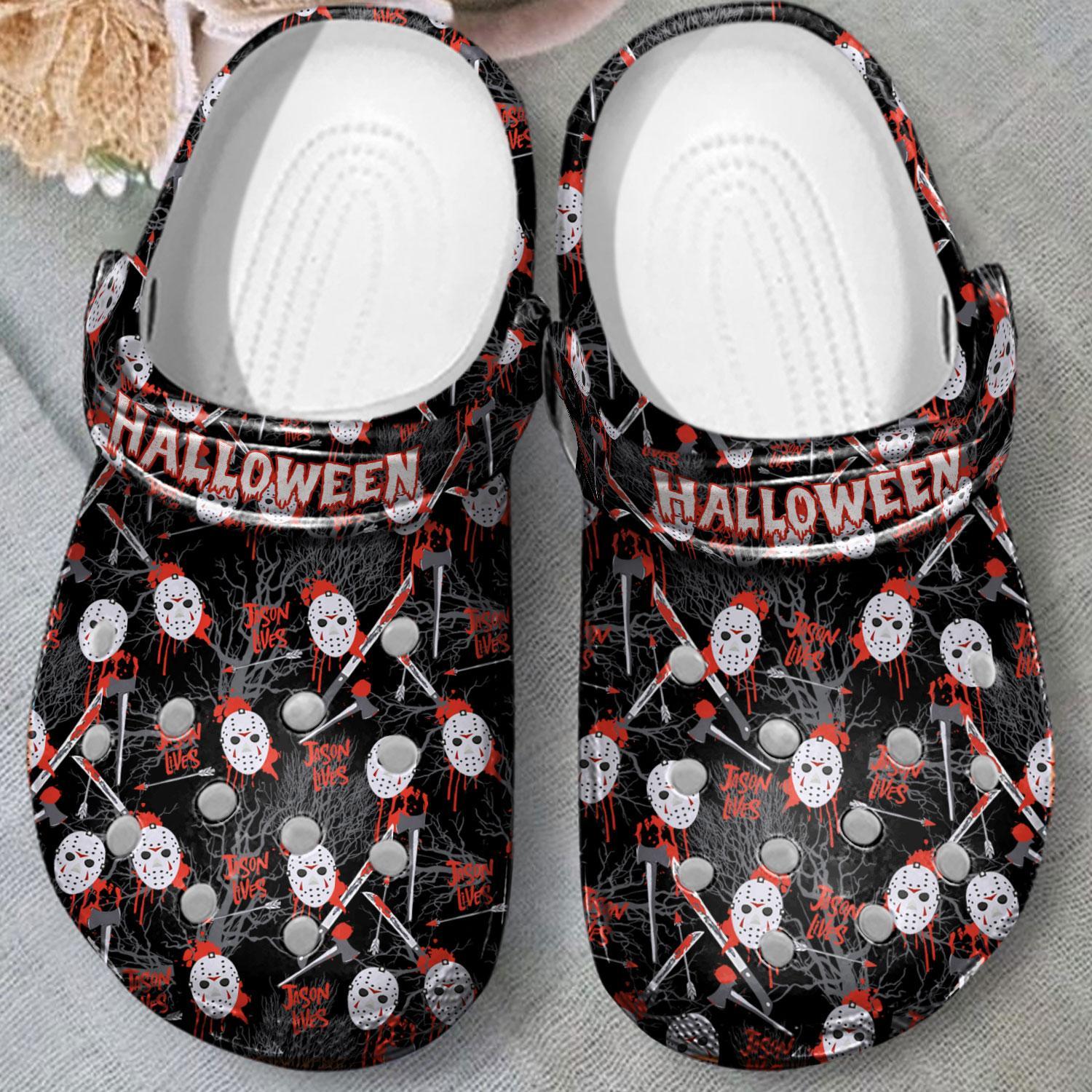 Merchidea Jason Voorhees Horror Movie Crocs Crocband Clogs Shoes Comfortable For Men Women and Kids