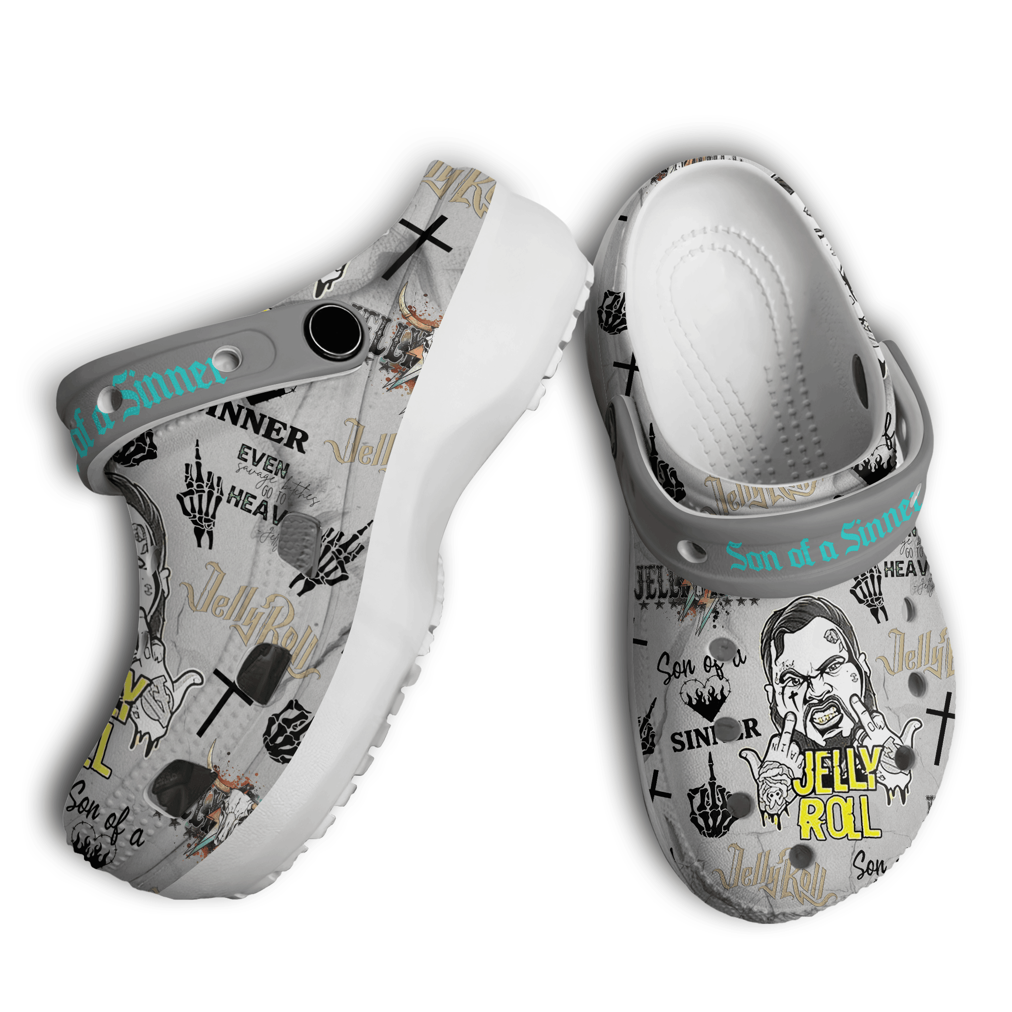 Merchidea Jelly Roll Music Crocs Crocband Clogs Shoes Comfortable For Men Women and Kids