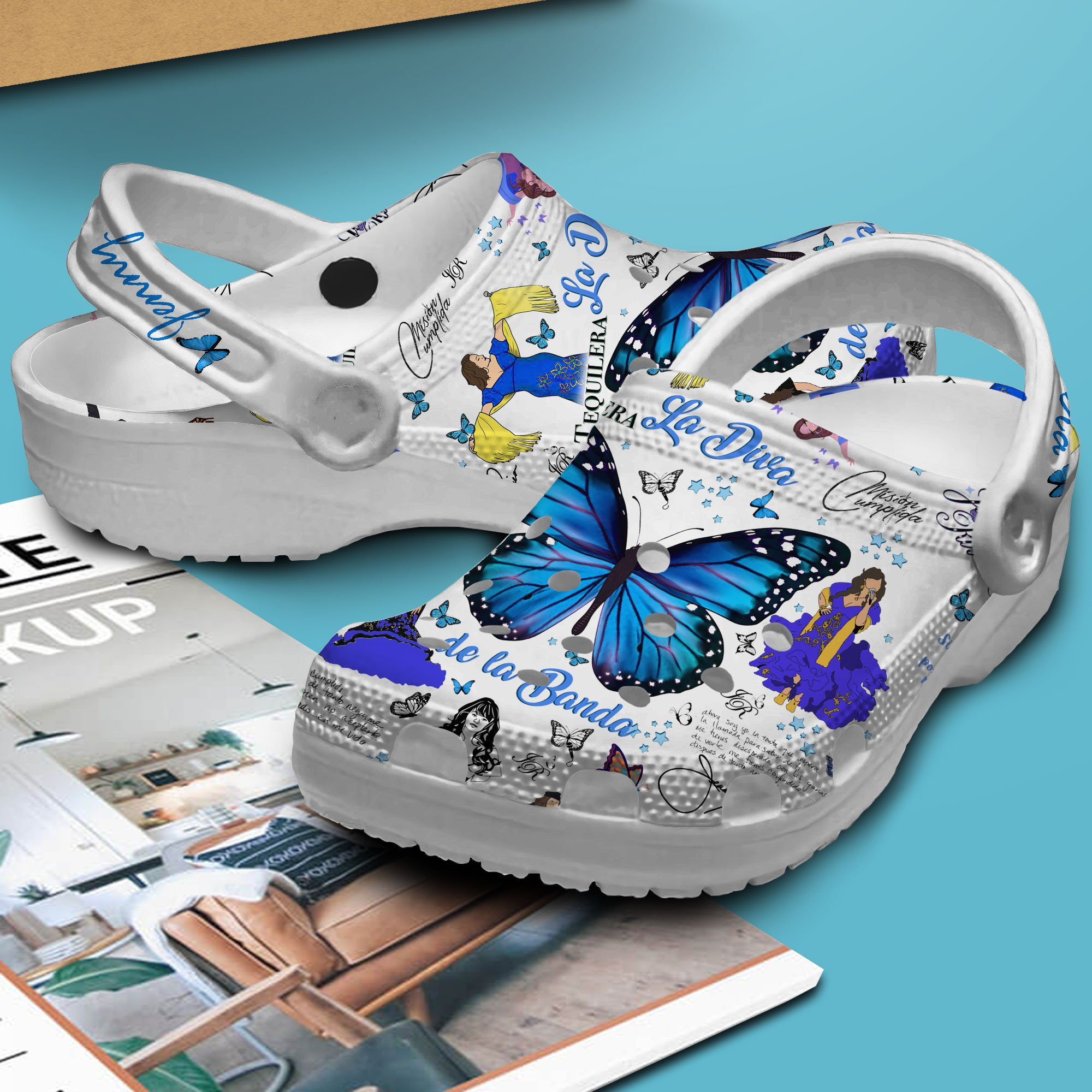 Merchidea Jenni Rivera Music Crocs Crocband Clogs Shoes Comfortable For Men Women and Kids