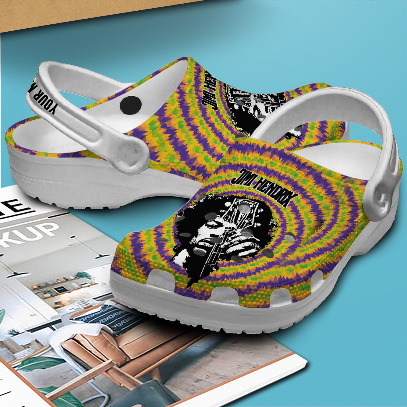 Merchidea Jimi Hendrix Music Crocs Crocband Clogs Shoes Comfortable For Men Women and Kids