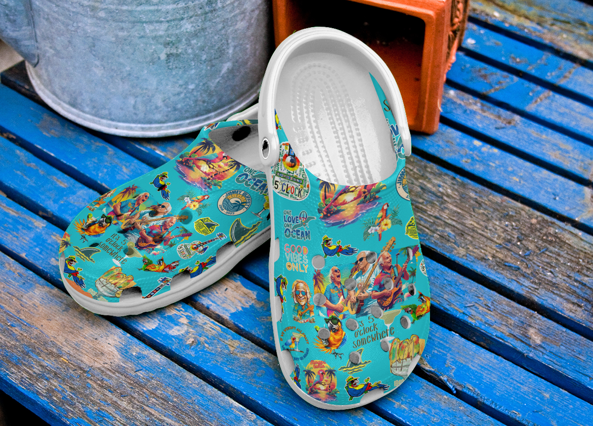 Merchidea Jimmy Buffett Music Crocs Crocband Clogs Shoes Comfortable For Men Women and Kids