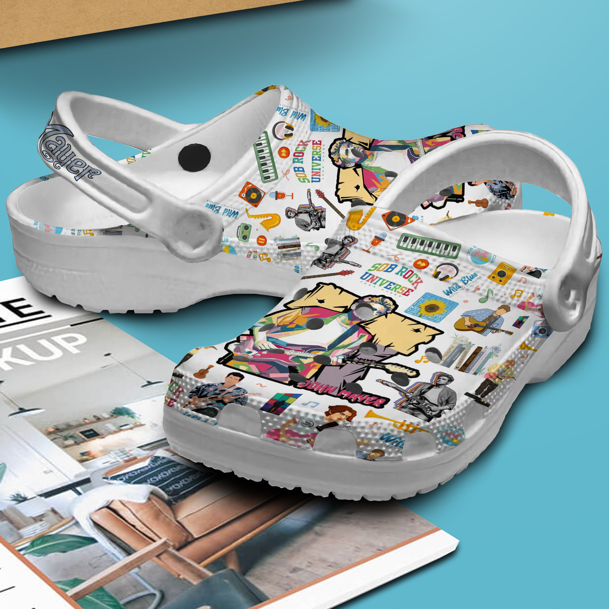 Merchidea John Mayer Music Crocs Crocband Clogs Shoes Comfortable For Men Women and Kids