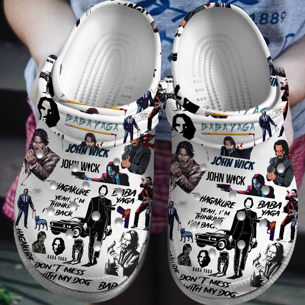 Merchidea John Wick Movie Crocs Crocband Clogs Shoes Comfortable For Men Women and Kids