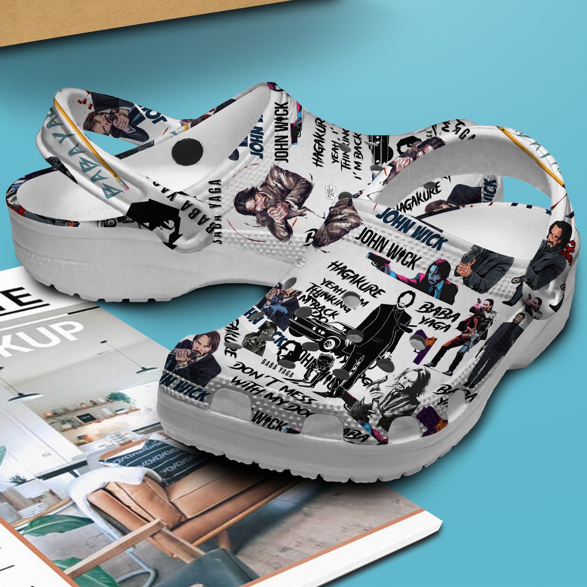 Merchidea John Wick Movie Crocs Crocband Clogs Shoes Comfortable For Men Women and Kids