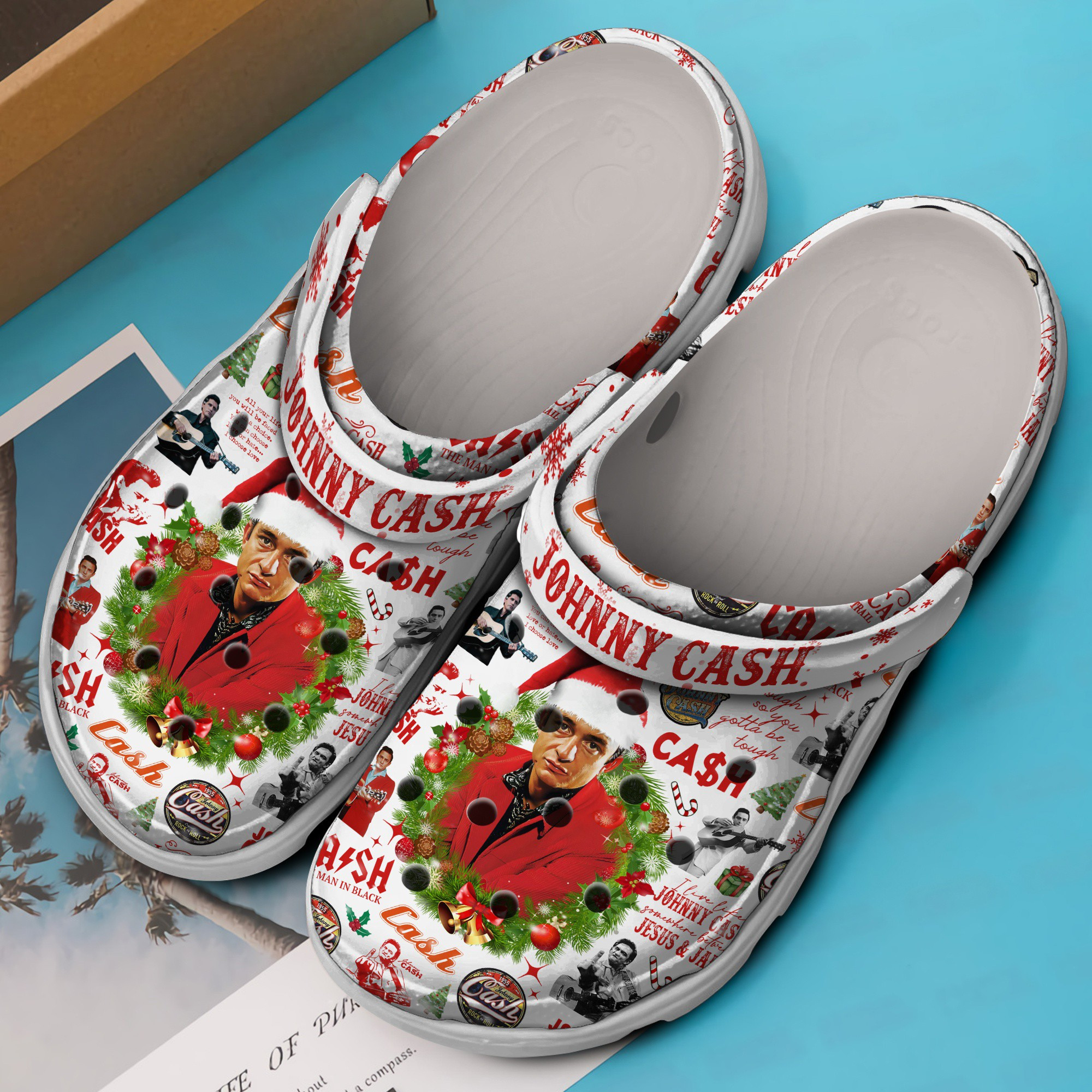 Merchidea Johnny Cash Music Crocs Crocband Clogs Shoes Comfortable For Men Women and Kids