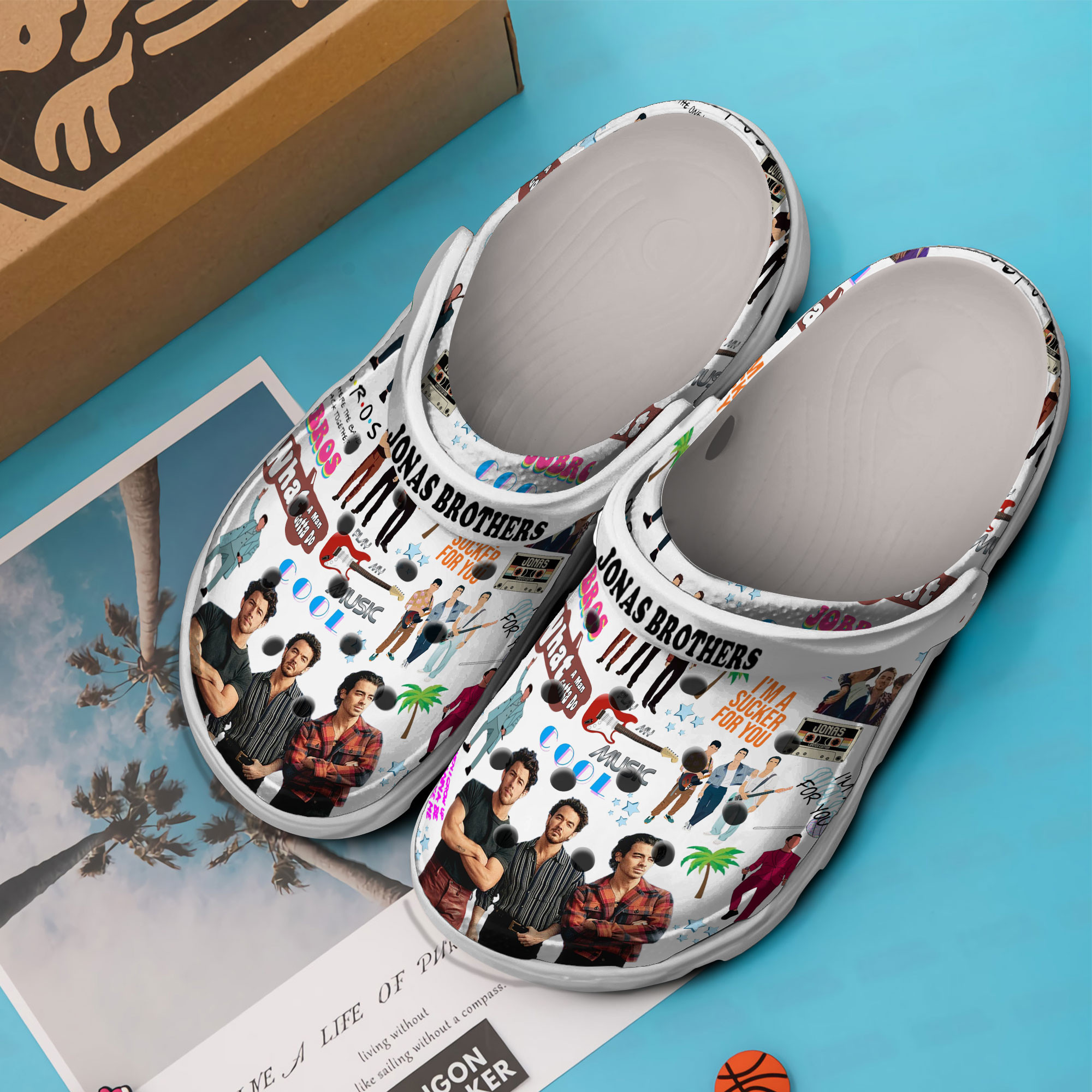 Merchidea Jonas Brother Music Crocs Crocband Clogs Shoes Comfortable For Men Women and Kids