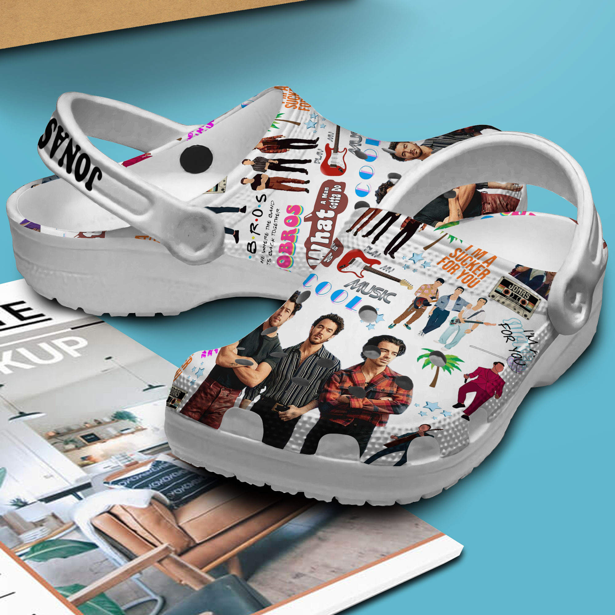 Merchidea Jonas Brother Music Crocs Crocband Clogs Shoes Comfortable For Men Women and Kids