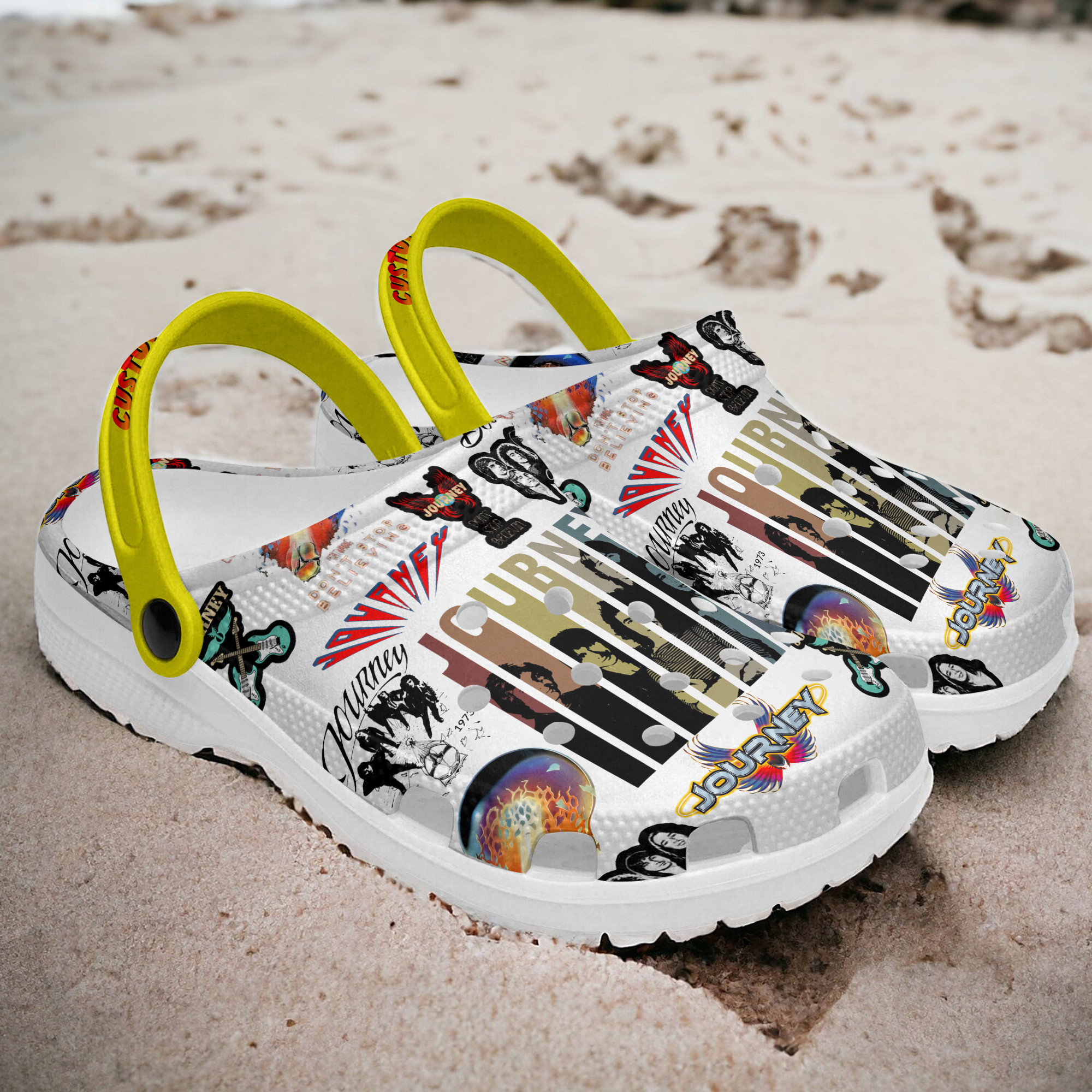 Merchidea Journey Rock Band Music Crocs Crocband Clogs Shoes Comfortable For Men Women and Kids