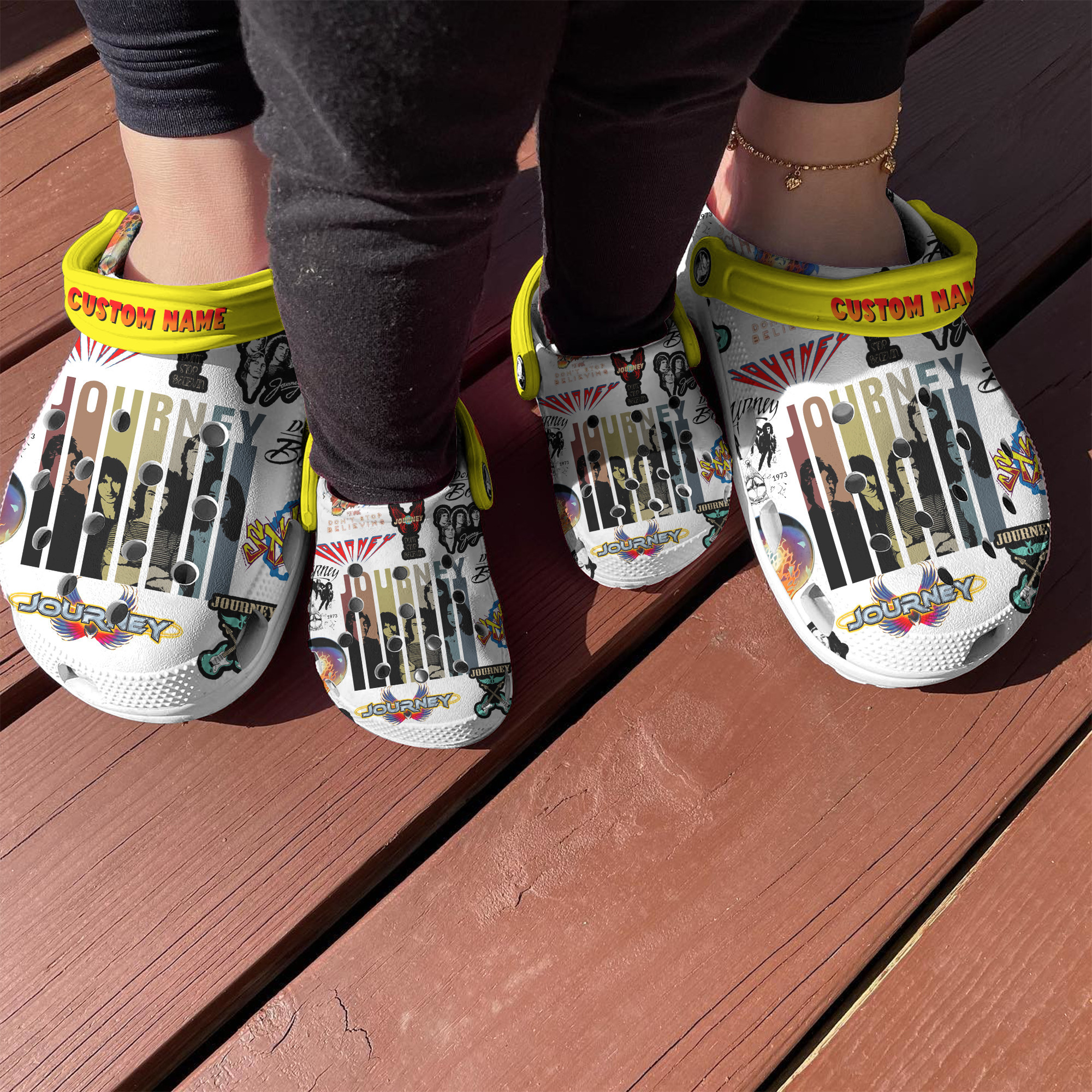 Merchidea Journey Rock Band Music Crocs Crocband Clogs Shoes Comfortable For Men Women and Kids