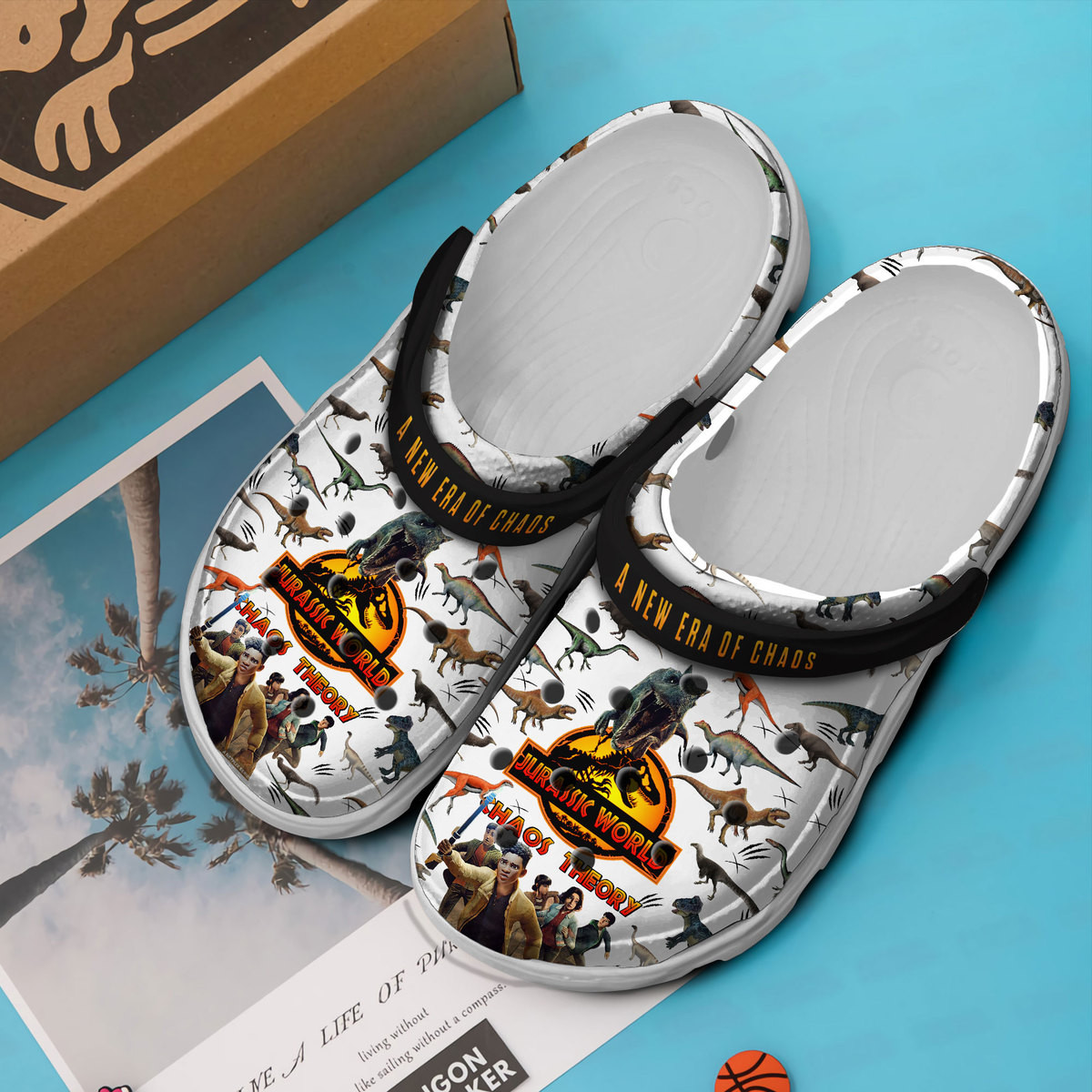 Merchidea Jurassic World Movie Crocs Crocband Clogs Shoes Comfortable For Men Women and Kids