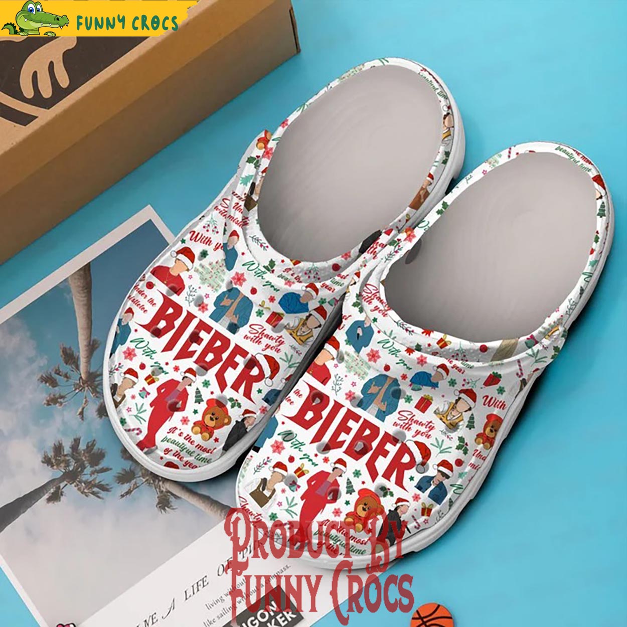Merchidea Justin Bieber Music Christmas Crocs Crocband Clogs Shoes Comfortable For Men Women and Kids