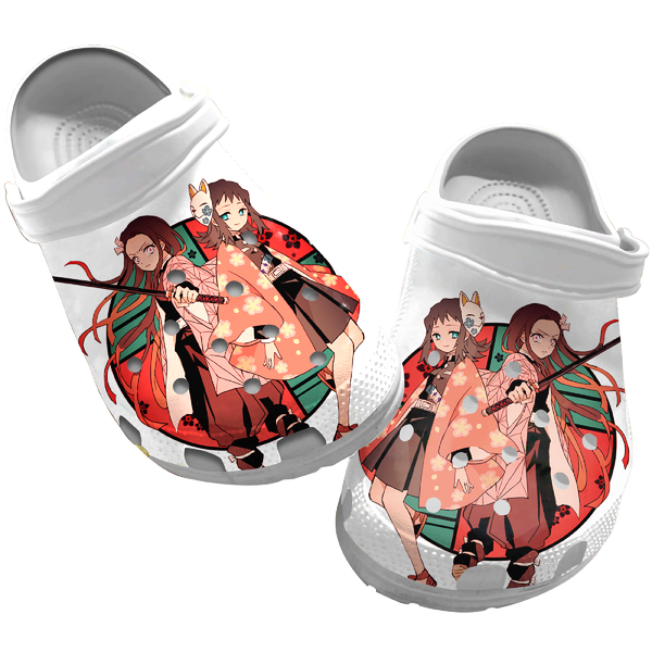 Merchidea Kamado Nezuko Demon Slayer Anime Crocs Crocband Clogs Shoes Comfortable For Men Women and Kids