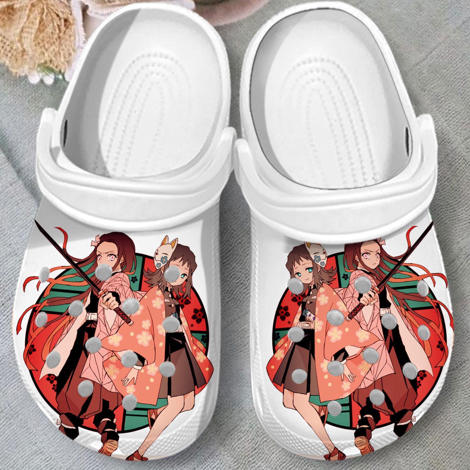 Merchidea Kamado Nezuko Demon Slayer Anime Crocs Crocband Clogs Shoes Comfortable For Men Women and Kids