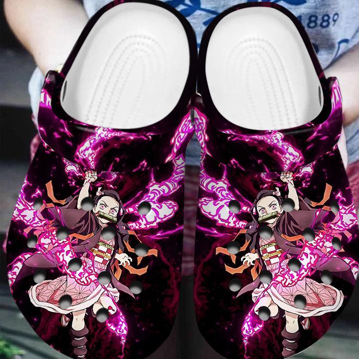 Merchidea Kamado Nezuko Demon Slayer Anime Crocs Crocband Clogs Shoes Comfortable For Men Women and Kids