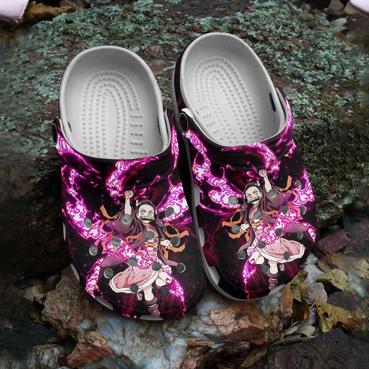 Merchidea Kamado Nezuko Demon Slayer Anime Crocs Crocband Clogs Shoes Comfortable For Men Women and Kids