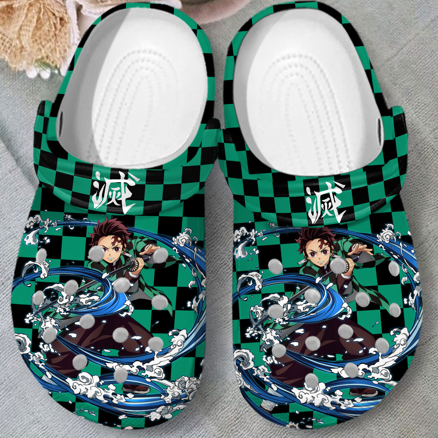 Merchidea Kamado Tanjiro Demon Slayer Anime Crocs Crocband Clogs Shoes Comfortable For Men Women and Kids
