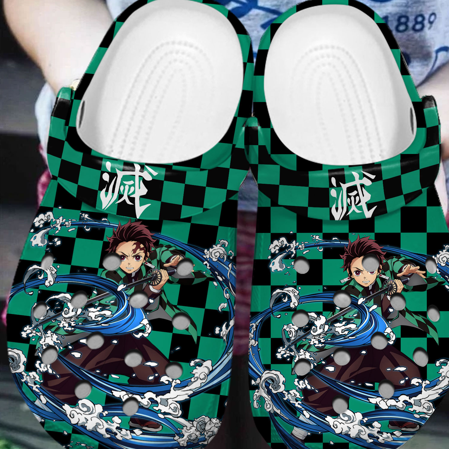 Merchidea Kamado Tanjiro Demon Slayer Anime Crocs Crocband Clogs Shoes Comfortable For Men Women and Kids