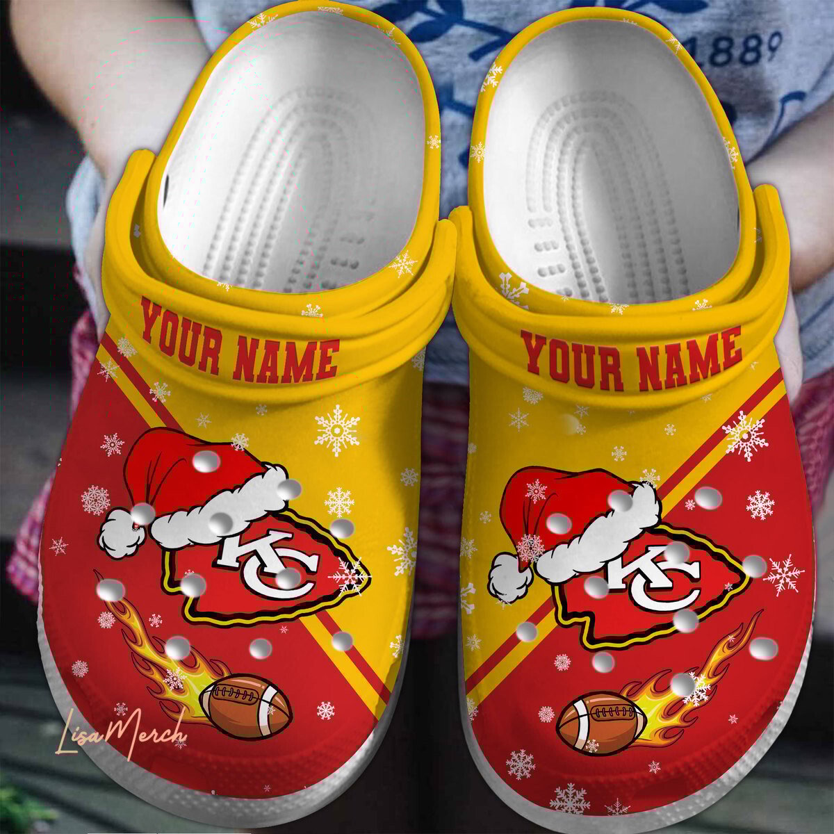 Merchidea Kansas City Chiefs NFL Sport Crocs Crocband Clogs Shoes Comfortable For Men Women and Kids