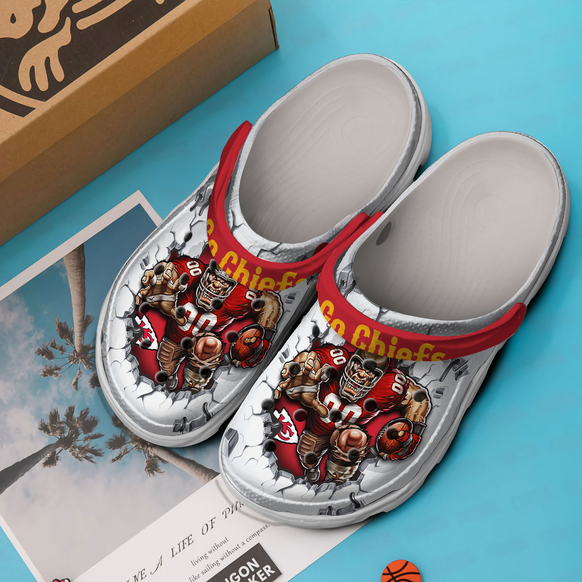 Merchidea Kansas City Chiefs NFL Sport Crocs Crocband Clogs Shoes Comfortable For Men Women and Kids