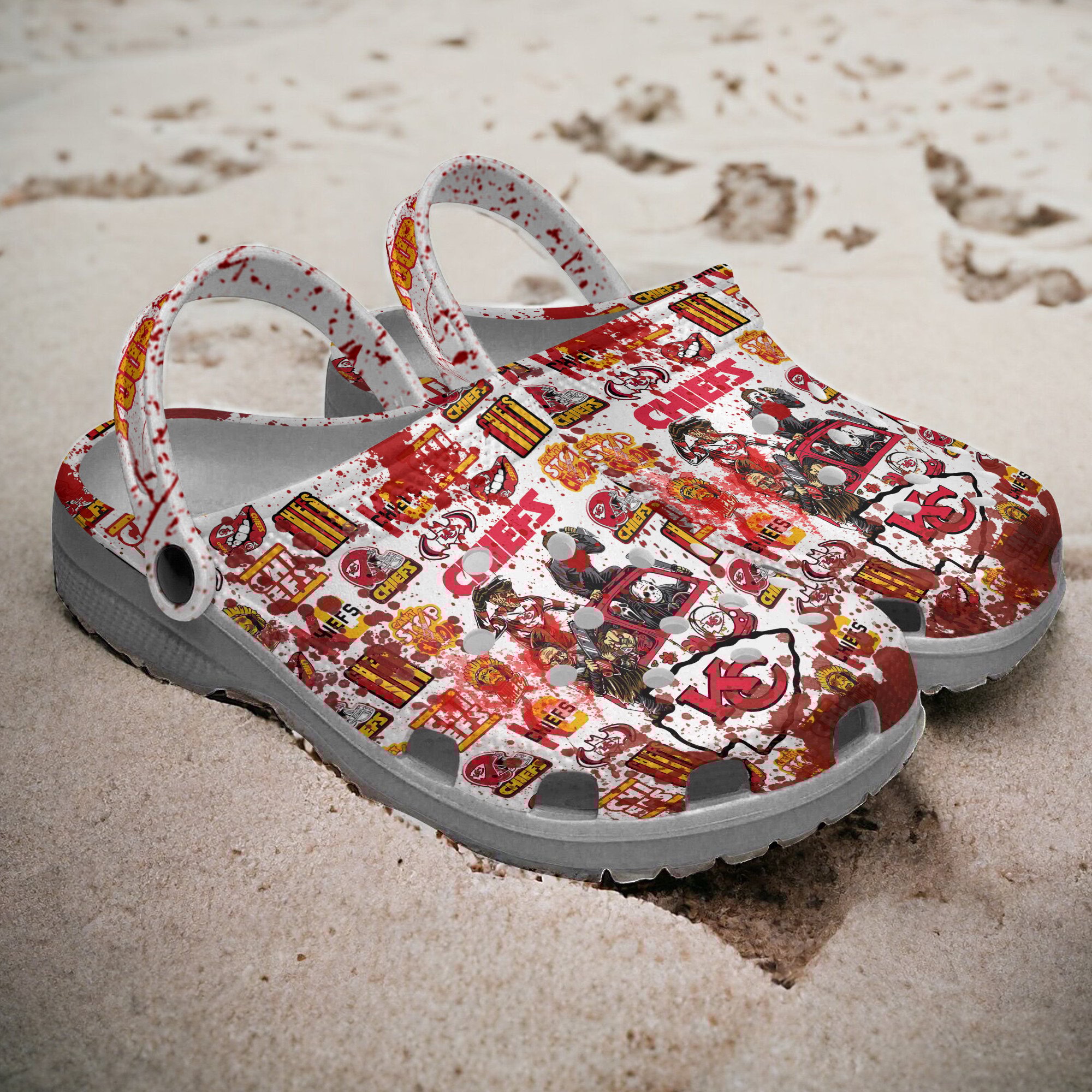 Merchidea Kansas City Chiefs NFL Sport Crocs Crocband Clogs Shoes Comfortable For Men Women and Kids