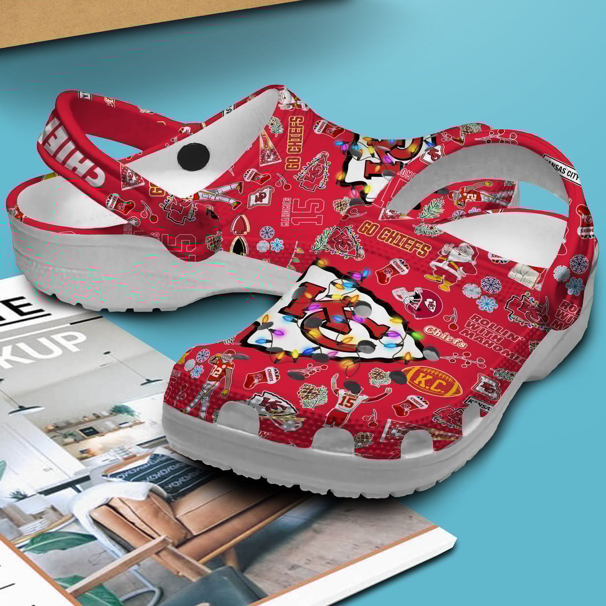 Merchidea Kansas City Chiefs NFL Sport Crocs Crocband Clogs Shoes Comfortable For Men Women and Kids