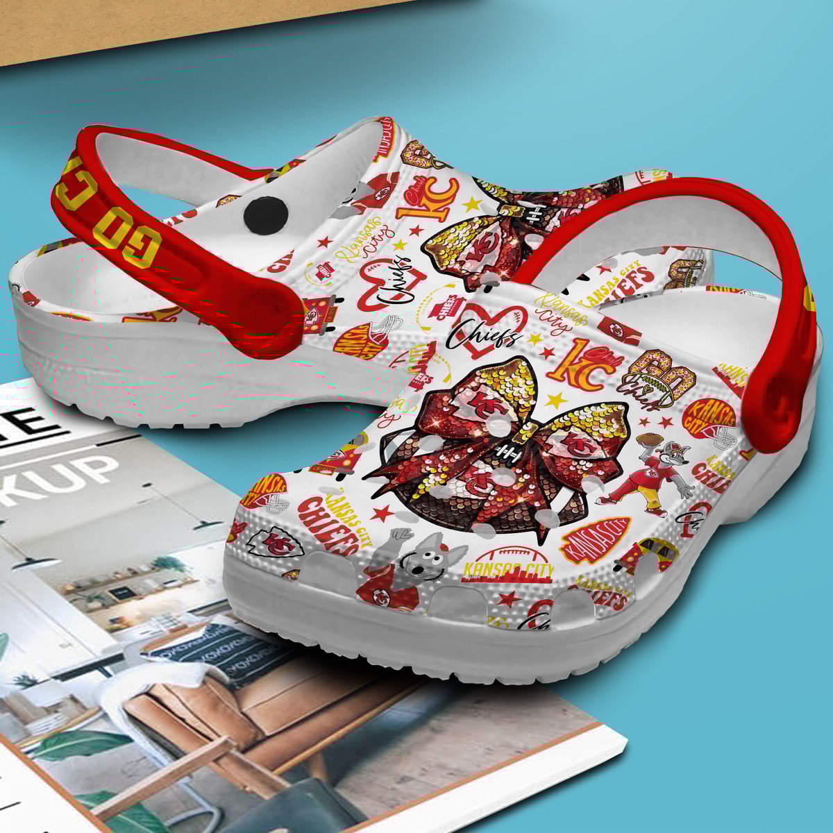 Merchidea Kansas City Chiefs NFL Sport Crocs Crocband Clogs Shoes Comfortable For Men Women and Kids