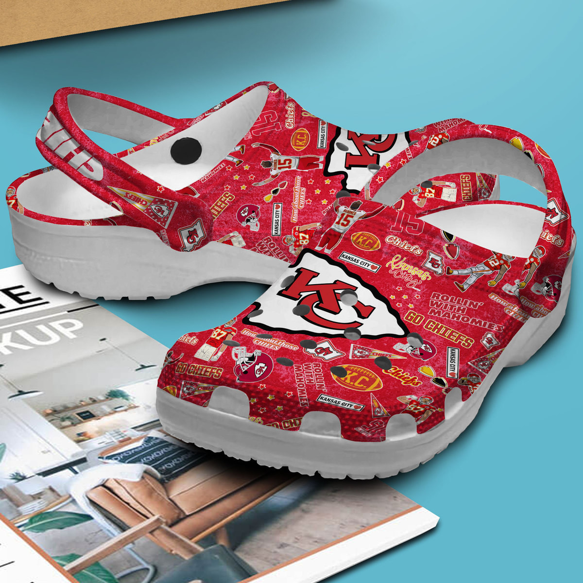 Merchidea Kansas City Chiefs NFL Sport Crocs Crocband Clogs Shoes Comfortable For Men Women and Kids