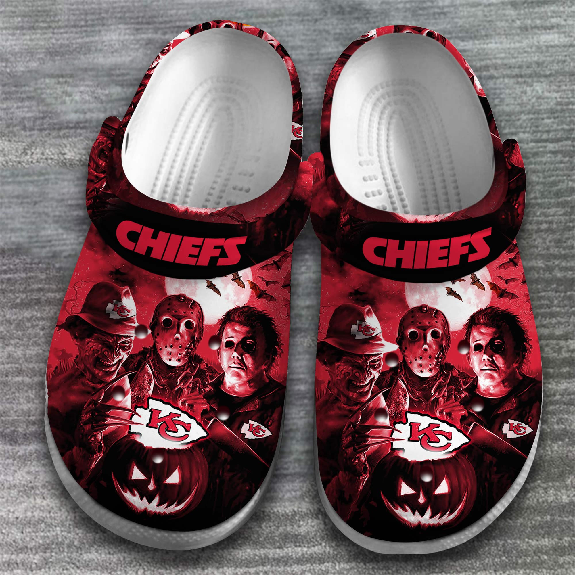 Merchidea Kansas City Chiefs NFL Sport Crocs Crocband Clogs Shoes Comfortable For Men Women and Kids