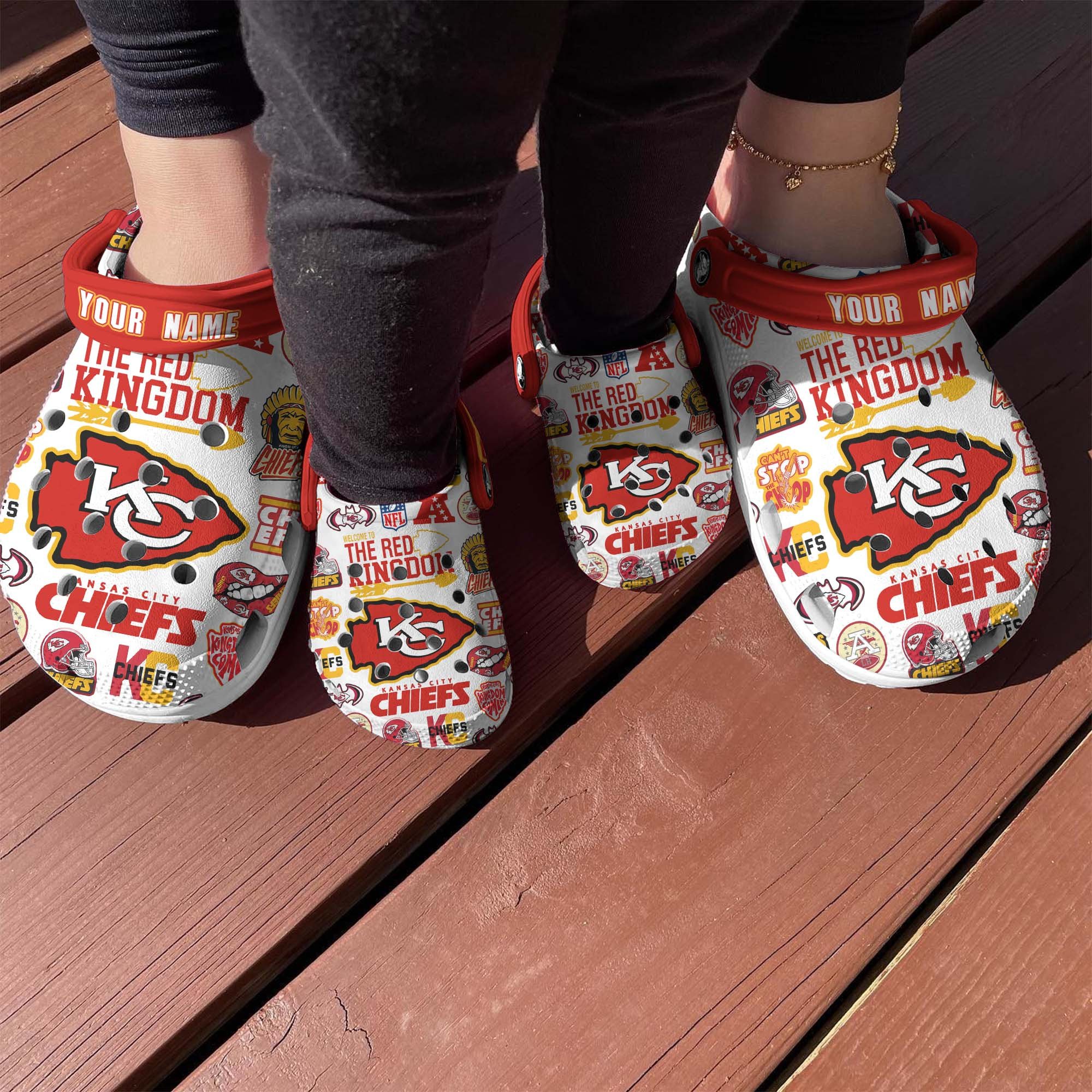 Merchidea Kansas City Chiefs NFL Sport Crocs Crocband Clogs Shoes Comfortable For Men Women and Kids