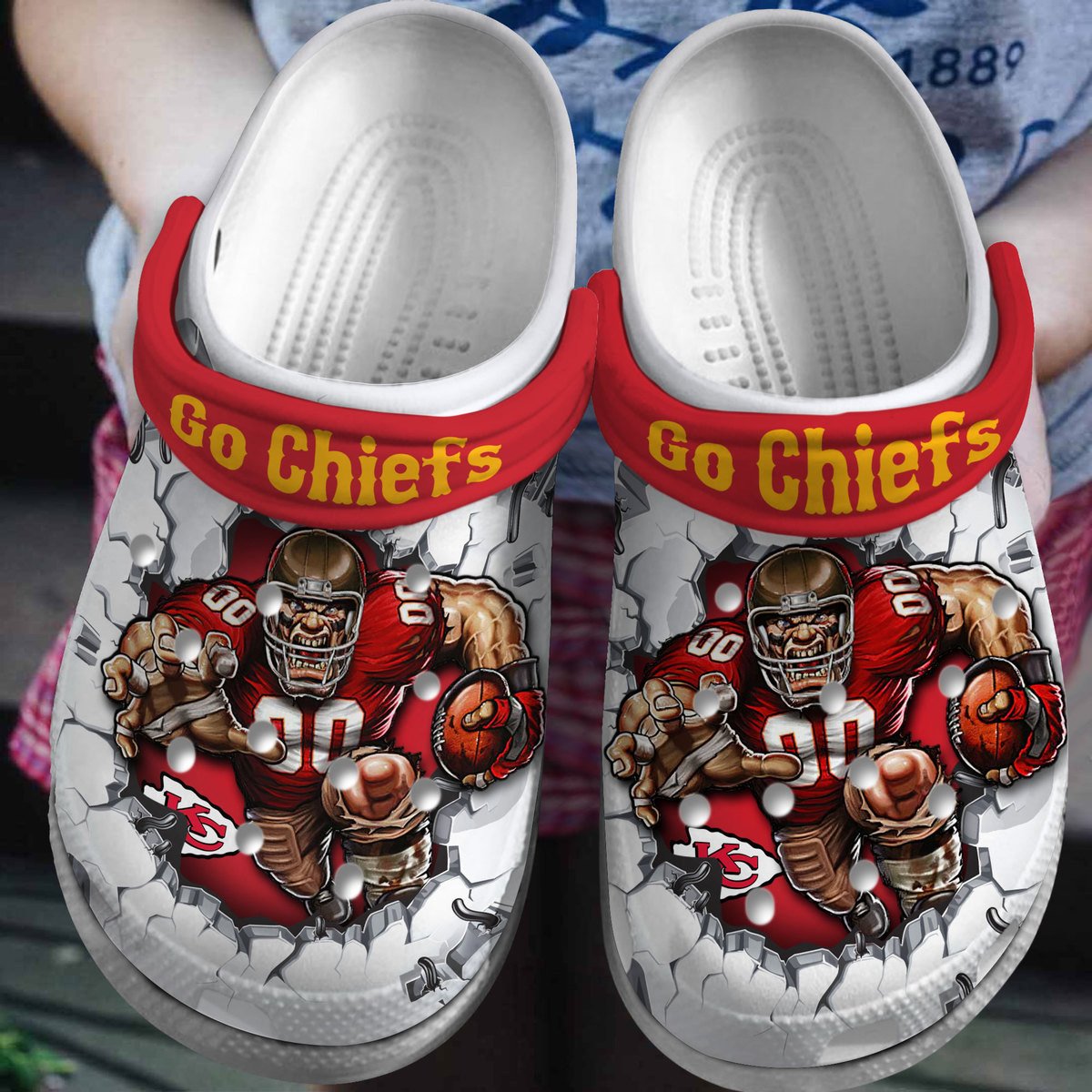 Merchidea Kansas City Chiefs NFL Sport Crocs Crocband Clogs Shoes Comfortable For Men Women and Kids