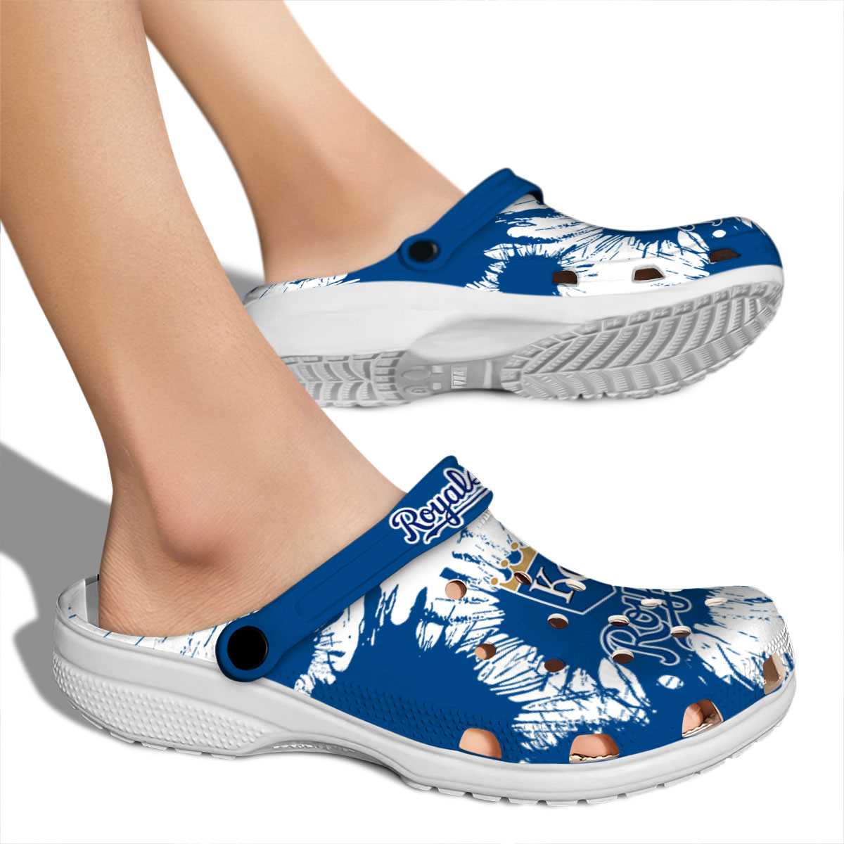 Merchidea Kansas City Royals MLB Sport Crocs Crocband Clogs Shoes Comfortable For Men Women and Kids