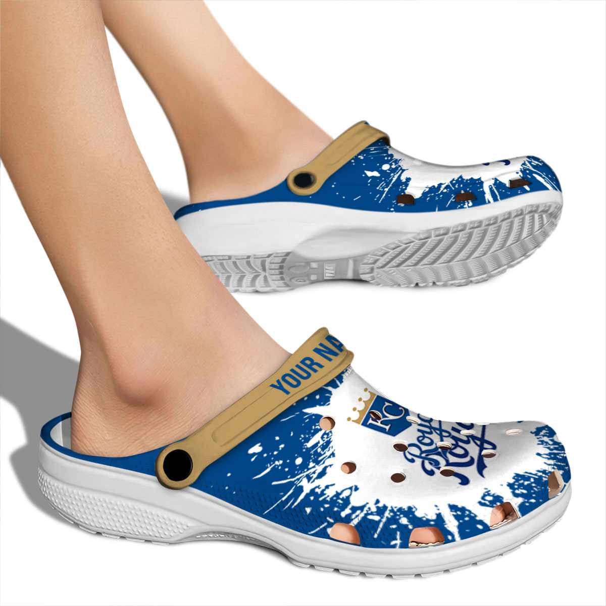 Merchidea Kansas City Royals MLB Sport Crocs Crocband Clogs Shoes Comfortable For Men Women and Kids