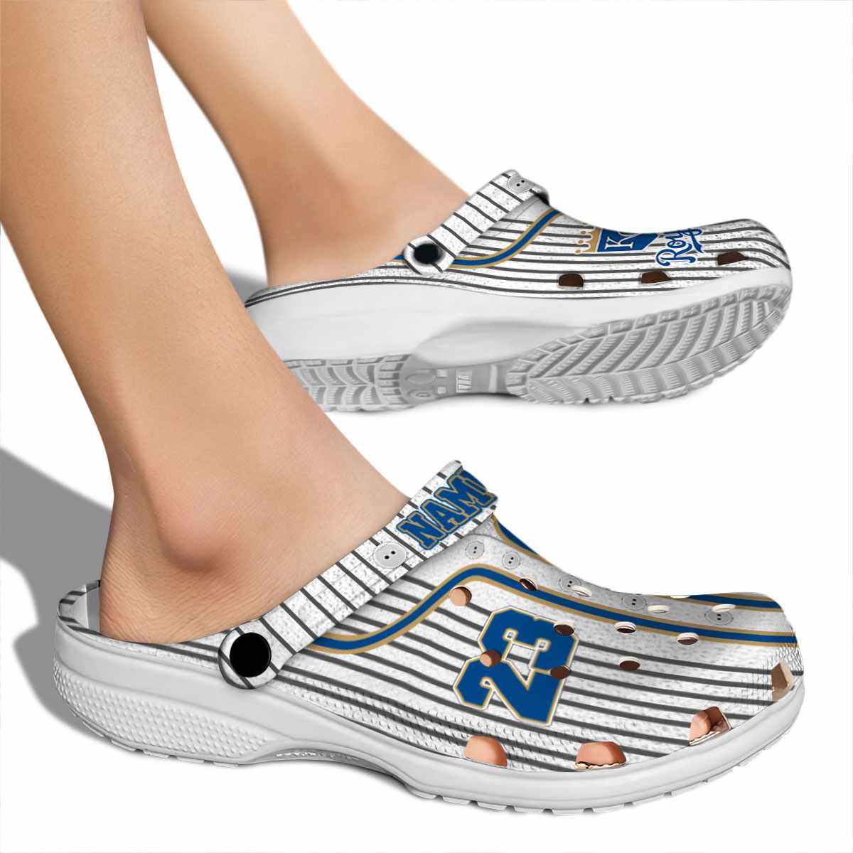 Merchidea Kansas City Royals MLB Sport Crocs Crocband Clogs Shoes Comfortable For Men Women and Kids