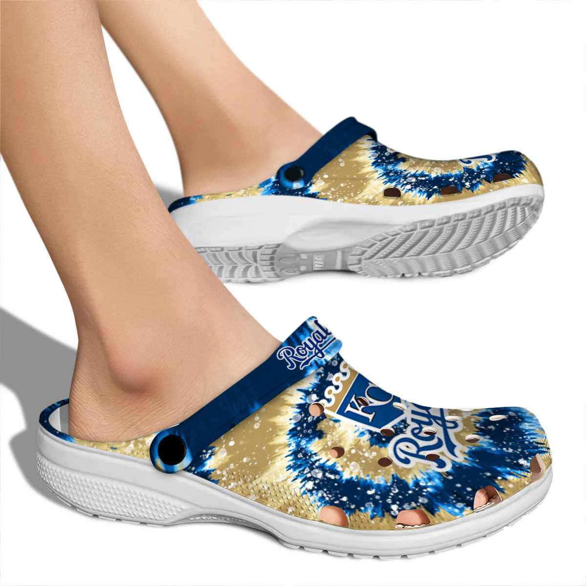 Merchidea Kansas City Royals MLB Sport Crocs Crocband Clogs Shoes Comfortable For Men Women and Kids