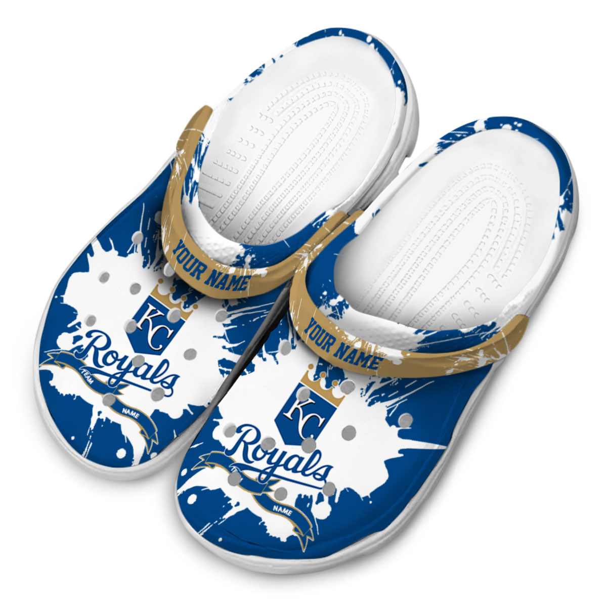 Merchidea Kansas City Royals MLB Sport Crocs Crocband Clogs Shoes Comfortable For Men Women and Kids