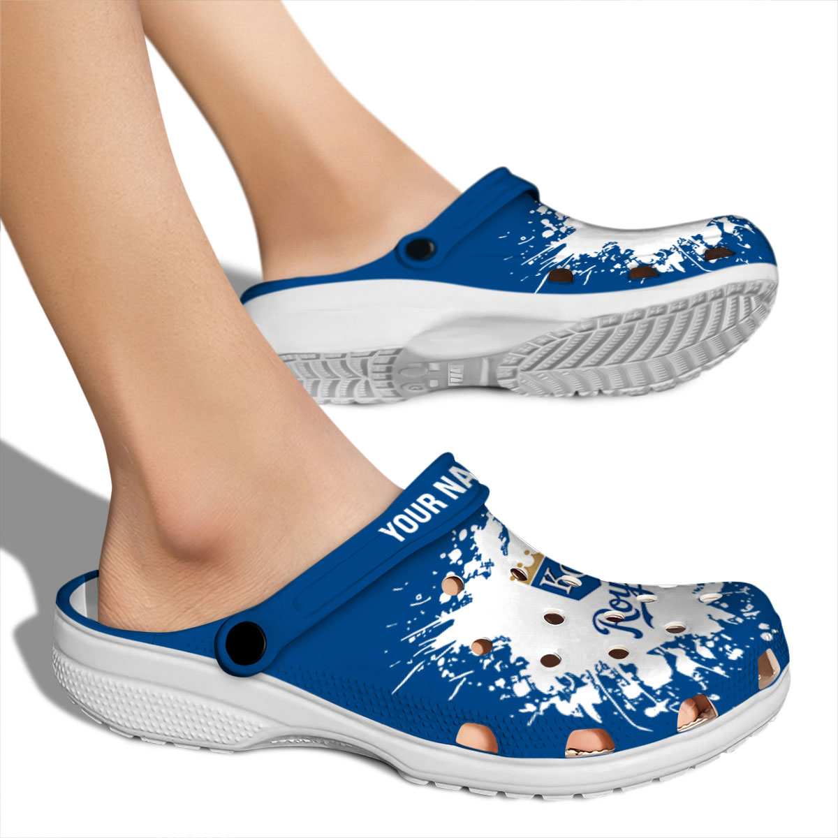 Merchidea Kansas City Royals MLB Sport Crocs Crocband Clogs Shoes Comfortable For Men Women and Kids