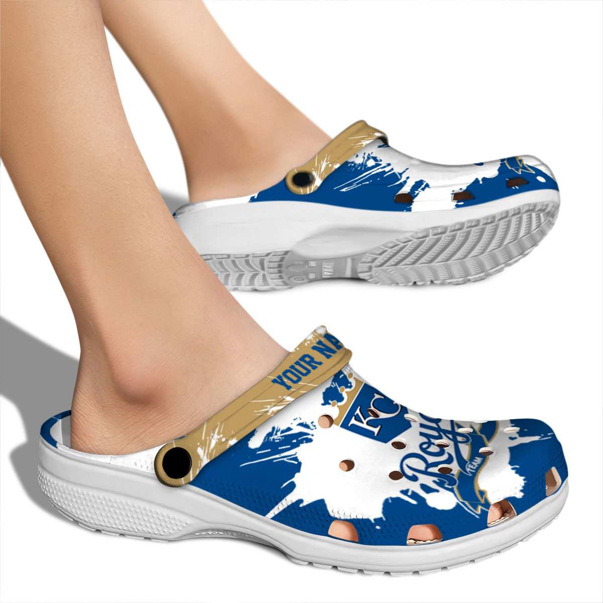 Merchidea Kansas City Royals MLB Sport Crocs Crocband Clogs Shoes Comfortable For Men Women and Kids
