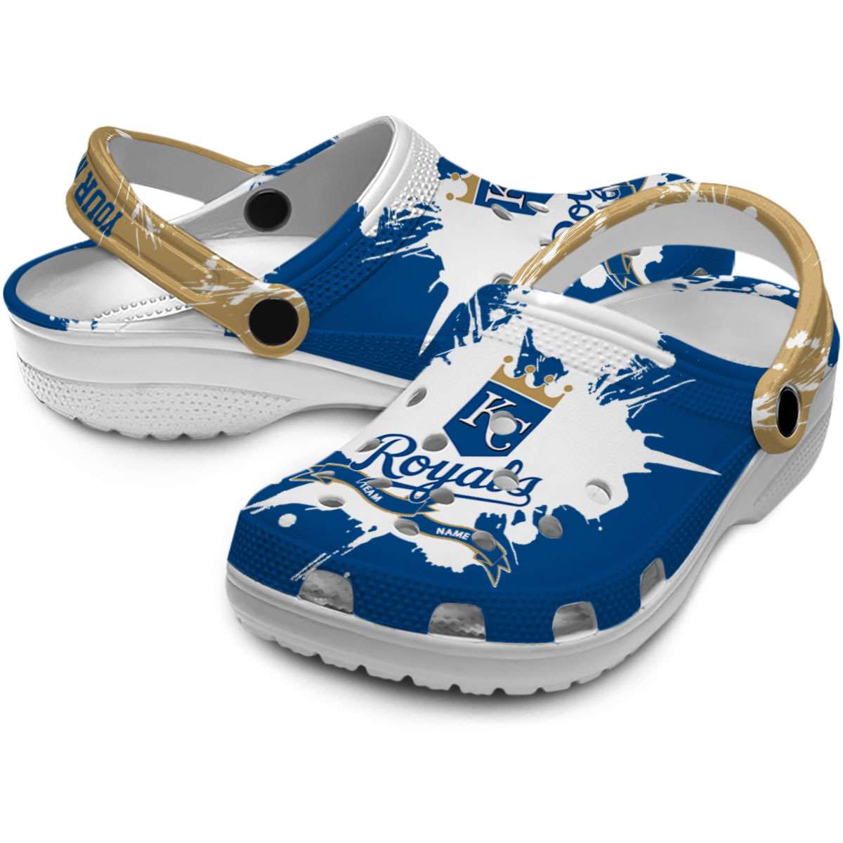 Merchidea Kansas City Royals MLB Sport Crocs Crocband Clogs Shoes Comfortable For Men Women and Kids