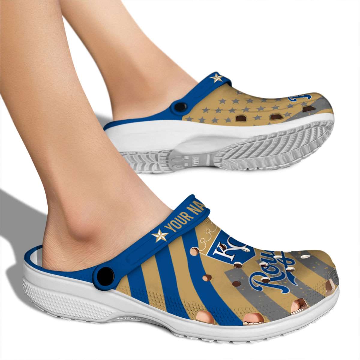 Merchidea Kansas City Royals MLB Sport Crocs Crocband Clogs Shoes Comfortable For Men Women and Kids