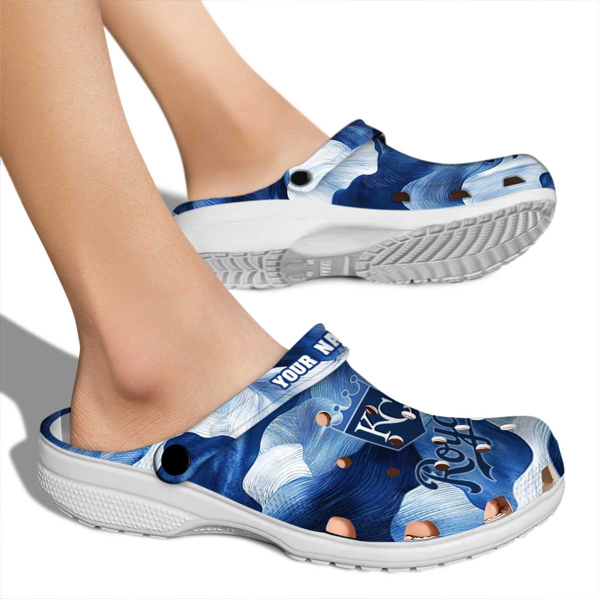 Merchidea Kansas City Royals MLB Sport Crocs Crocband Clogs Shoes Comfortable For Men Women and Kids