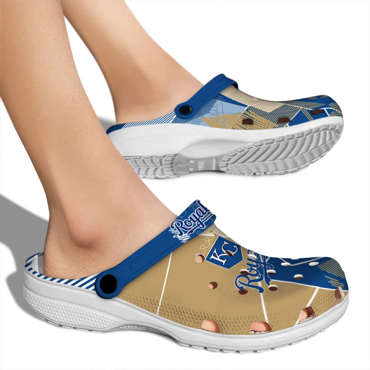 Merchidea Kansas City Royals MLB Sport Crocs Crocband Clogs Shoes Comfortable For Men Women and Kids
