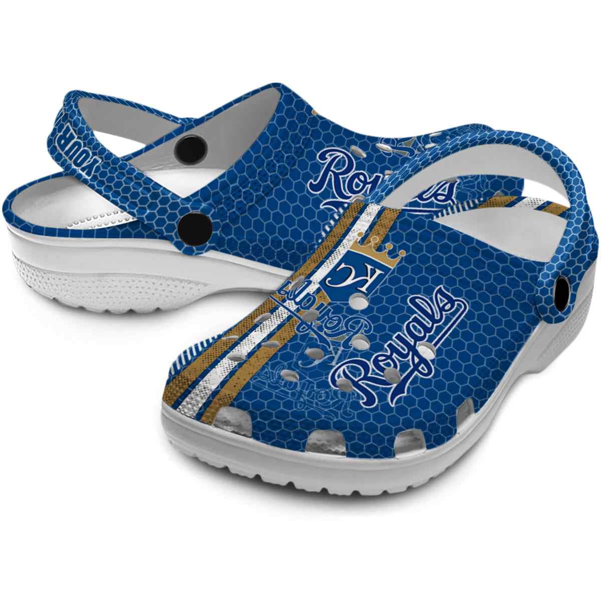 Merchidea Kansas City Royals MLB Sport Crocs Crocband Clogs Shoes Comfortable For Men Women and Kids