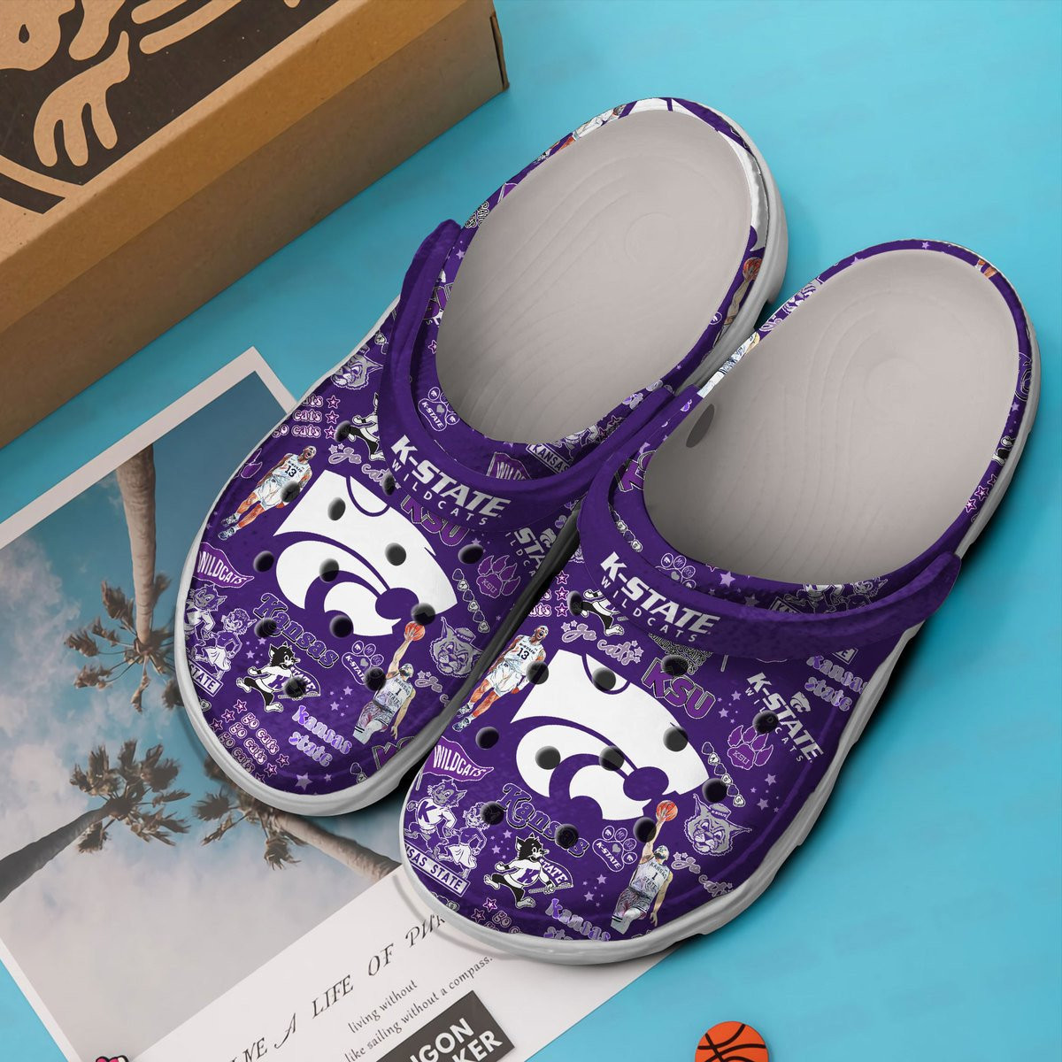 Merchidea Kansas State Wildcats NCAA Sport Crocs Crocband Clogs Shoes Comfortable For Men Women and Kids