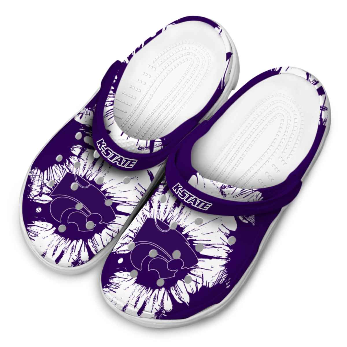Merchidea Kansas State Wildcats NCAA Sport Crocs Crocband Clogs Shoes Comfortable For Men Women and Kids