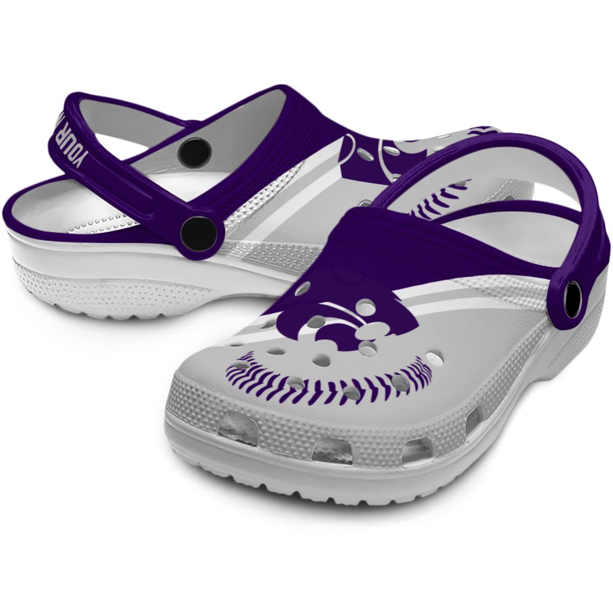 Merchidea Kansas State Wildcats NCAA Sport Crocs Crocband Clogs Shoes Comfortable For Men Women and Kids
