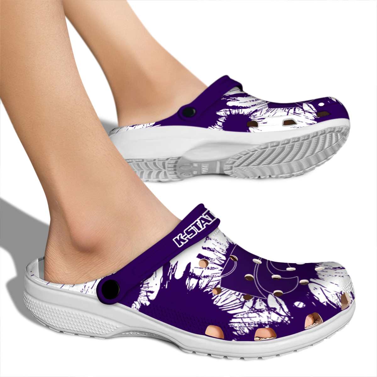 Merchidea Kansas State Wildcats NCAA Sport Crocs Crocband Clogs Shoes Comfortable For Men Women and Kids